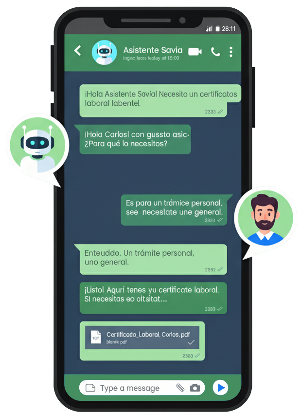 Demo de savIA en WhatsApp